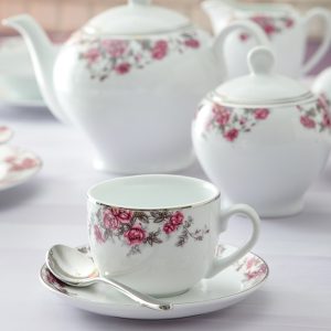 سرویس چینی 102 پارچه غذاخوری چینی زرین ایران سری ایتالیا اف مدل آران