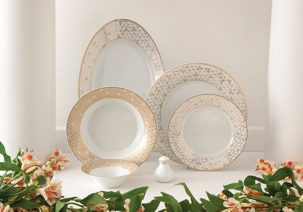 سرویس چینی 35 پارچه چینی زرین ایران مدل ژئومتریکال - Image 3