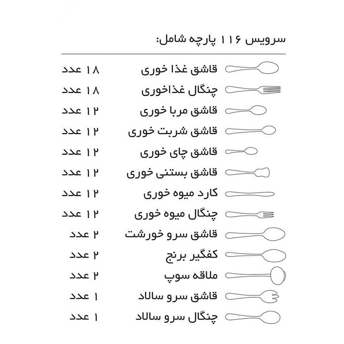 اقلام سرویس 116