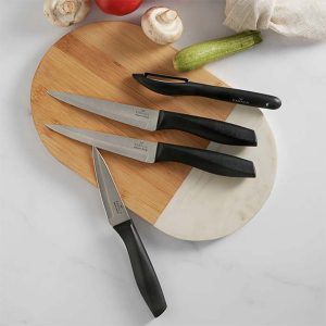ست چاقو و پوست کن آشپزخانه 4 پارچه کاراجا مدل PEEL