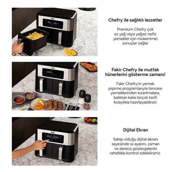 سرخ کن دوقلو بدون روغن فکر مدل PREMIUM Chefry - Image 3