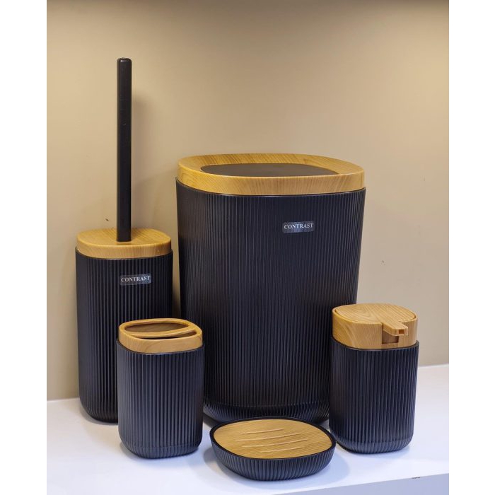 ست سرویس بهداشتی 5 پارچه کنتراست مدل  روما 7900 درب چوب - Image 5