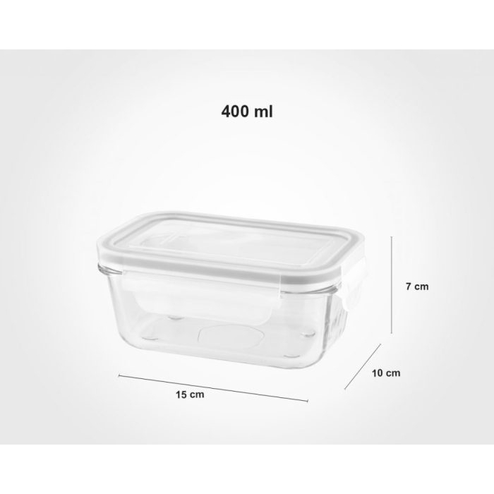 ظرف شیشه ای مستطیل لیمون 400 میلی لیتر 180435 - Image 2