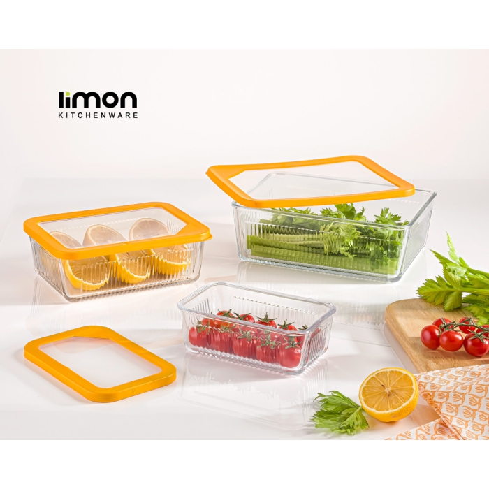 ظرف شیشه ای لیمون دربدار 1.1 لیتر کد 209800
