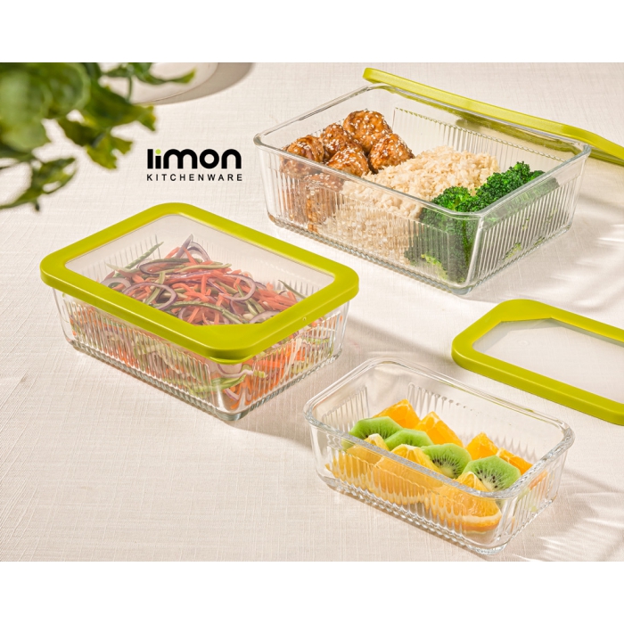 ظرف شیشه ای لیمون دربدار 450 میلی لیتر کد 209916