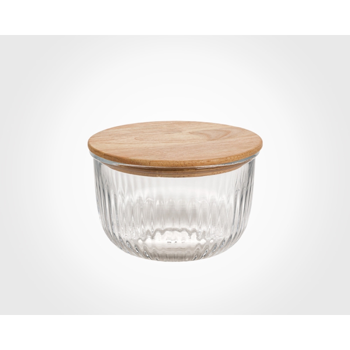 ظرف شیشه ای لیمون گرد در چوبی 970 میلی لیتر کد 217659 - Image 2