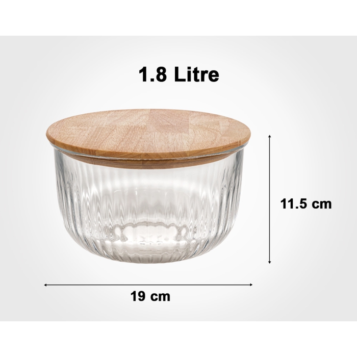 ظرف شیشه ای لیمون گرد در چوبی 1.8 لیتر کد 217759 - Image 4