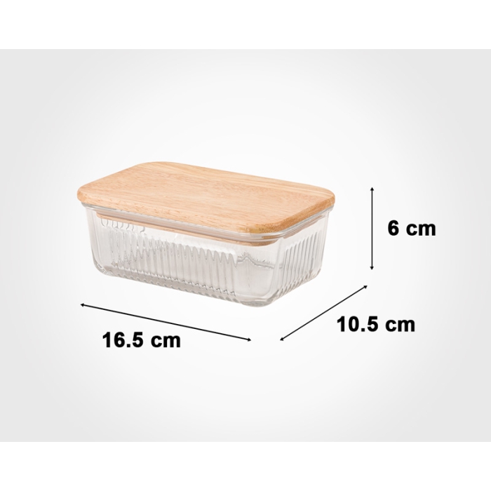 ظرف شیشه ای لیمون در چوبی 450 میلی لیتر کد 219059 - Image 2