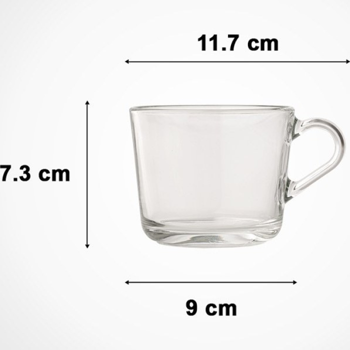 لیوان شیشه ای دسته دار لیمون 285 سی سی کد 228200 - Image 3