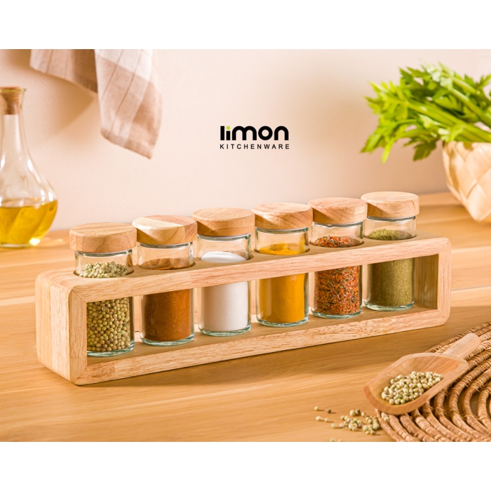 ست ادویه 6 عددی چوبی لیمون کد 230659