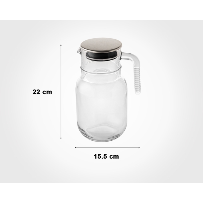 پارچ لیمون شیشه ای 1.5 لیتر درب استیل کد 237600 - Image 4