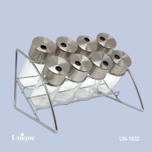 ست ادویه یونیک 8عددی استیل موجی UN1632