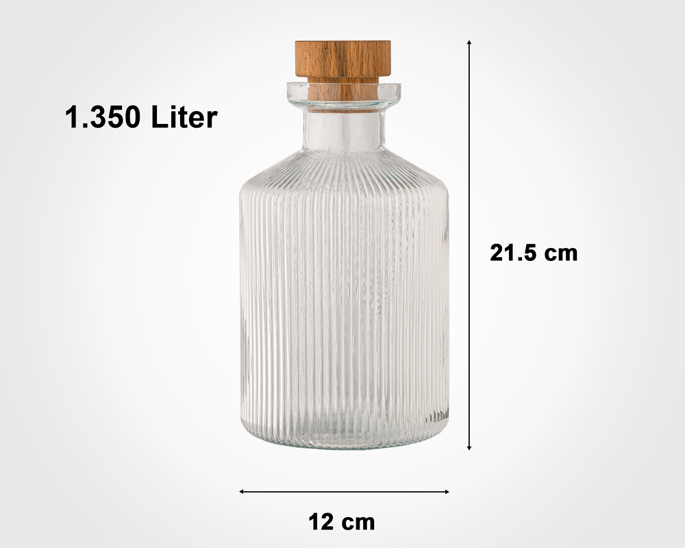 بطری آب درب چوبی 1.350 لیتر لیمون کد 227159 - Image 3