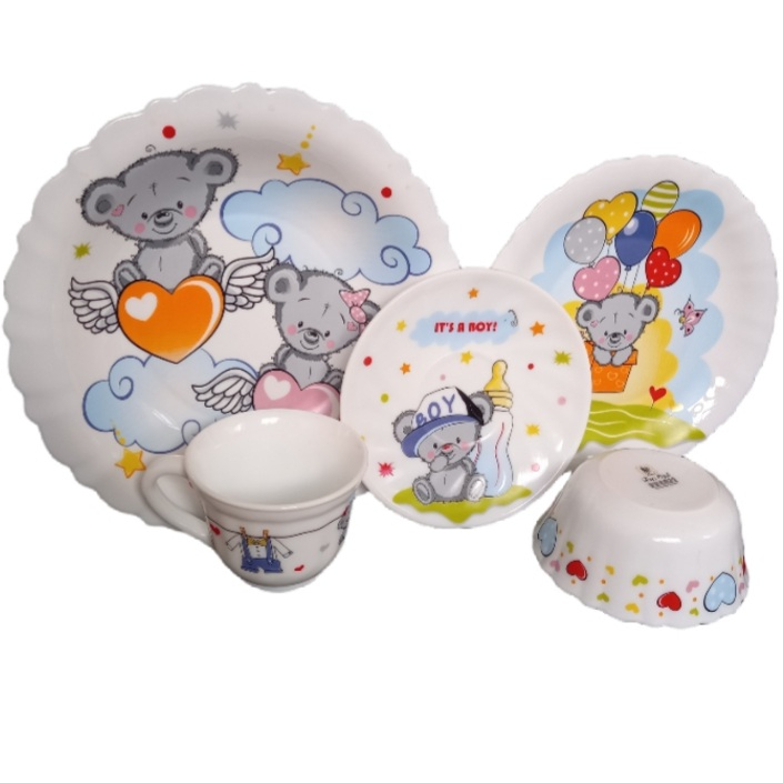 سرویس غذا خوری 5 تکه کودک پارس اوپال مدل پسر کد 773