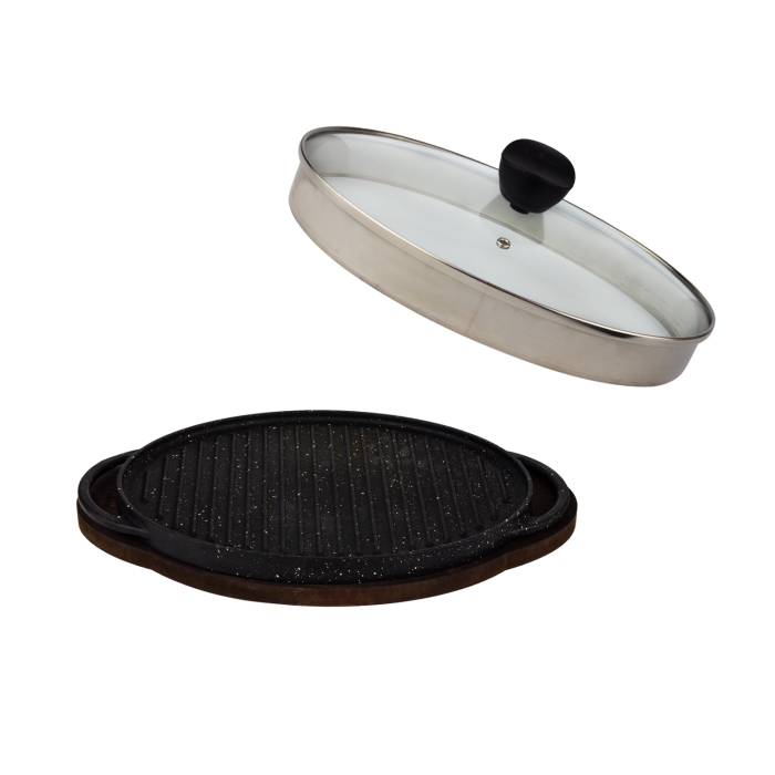 تابه گریل مدل بیضی سایز 32 کد UN-6019