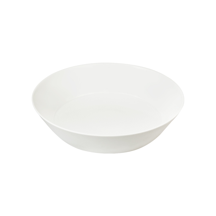 بشقاب خورشت خوری 19 سانتی متر چینی زرین فرم اس سفید (یک عددی)