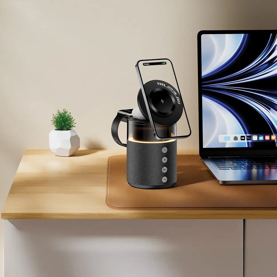 شارژر وایرلس و اسپیکر گرین لاین Green Lion 5 in 1 Wireless Charger - Image 4